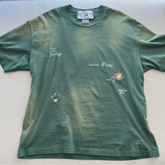 Green Acid Wash Boxy T-shirt XL - Picture 4 of 9